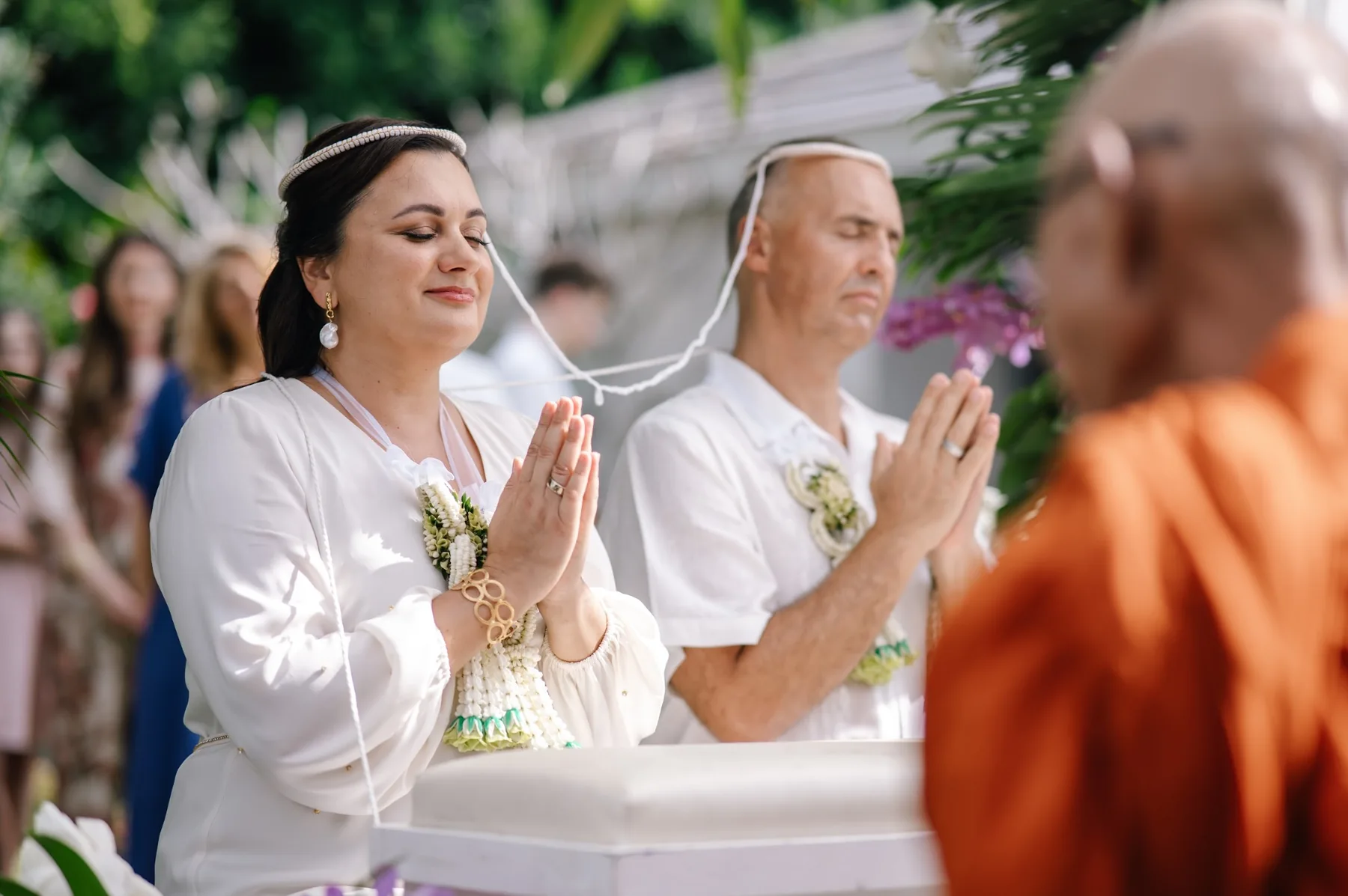 Wedding ritual ceremony with meaningful tradition and prayer